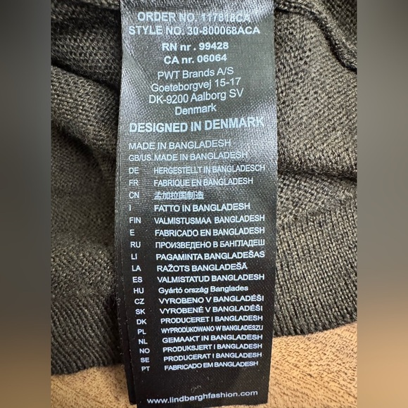 NWOT Men’s Lindbergh Nyle Merino Soft Wool Zip Slim Fit Spring Cardigan in Brown - Picture 7 of 9